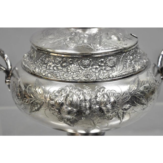 Antique Mead & Robbins Victorian Silver Plated Floral Repousse Fancy Soup Tureen with Small "M" Monogram to Lid (see pic)....
