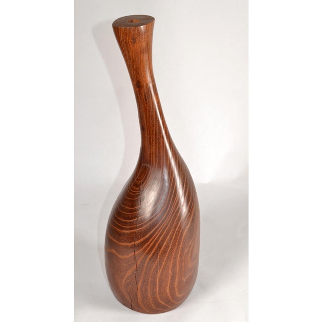 Wood Vintage Solid Teak Wood Orchid Vase Mid-Century Modern Art & Crafts Movement For Sale - Image 7 of 13