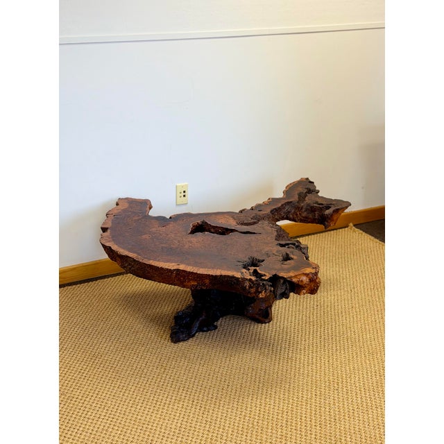 1970s 1970s Monumental Redwood Burl Live Edge Sculptural Coffee Table For Sale - Image 5 of 11