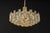 Large Gilt Brass and Crystal Glass Chandelier attributed to Palwa, Germany, 1960s For Sale - Image 13 of 17