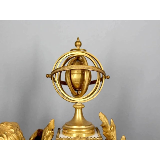 Mid 19th Century Louis XVI Gilt Bronze and Marble Table/Chimney Clock, France, Circa 1860 For Sale - Image 5 of 12