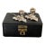 Antique Leaf Design Silver Plated Salt and Pepper Shakers in Satin Lined Case - 3 pcs For Sale