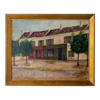 Oil Painting of French Restaurant, c.f. Hanna, c.1966 For Sale