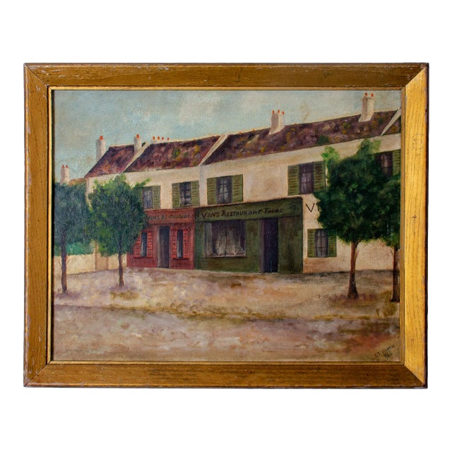 Oil Painting of French Restaurant, c.f. Hanna, c.1966 For Sale