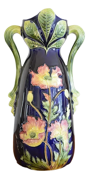 Art Nouveau Austrian Majolica Vase, 1890s