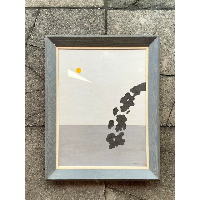 Mid 20th Century Vintage MCM Original Abstract Oil on Board For Sale - Image 4 of 4