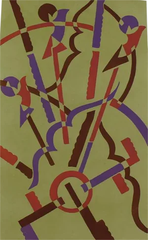 Serge Gladky Art Deco Yellow Pochoir