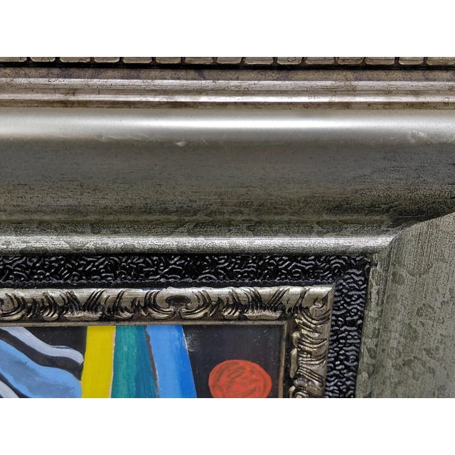 Framed "Jazz Geometry" Mixed Media on Board For Sale In Greensboro - Image 6 of 10