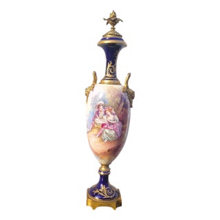 Large 19th Century Vase in Porcelain and Bronze For Sale