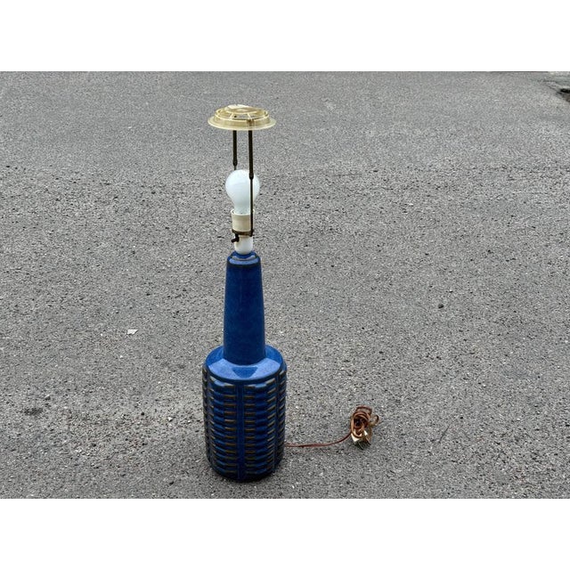 Rare and striking ceramic table lamp designed by einar johansen for søholm, denmark, 1970s. This is the largest model...