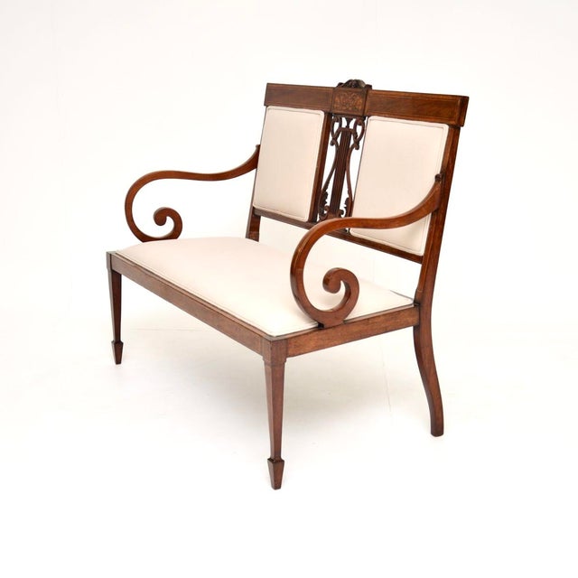 Antique Edwardian Settee, 1900s For Sale - Image 4 of 11