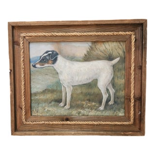 Folk Art Painting of a Jack Russell Dog For Sale