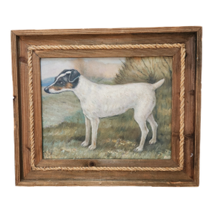 Folk Art Painting of a Jack Russell Dog