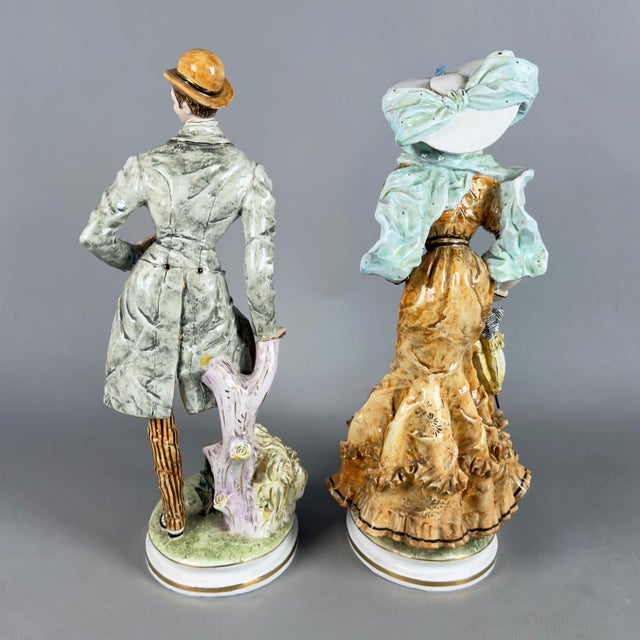 Vintage 20th Century Lady Knight Figures in Porcelain from Liani, Italy, Set of 2 For Sale - Image 3 of 11