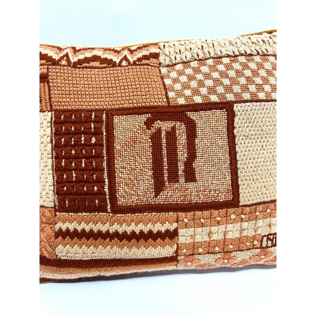 Vintage Geometric Needlepoint Pillow For Sale - Image 11 of 11