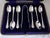Antique Sterling Silver Teaspoon & Tongs Set, 1908, Set of 7 For Sale - Image 3 of 18