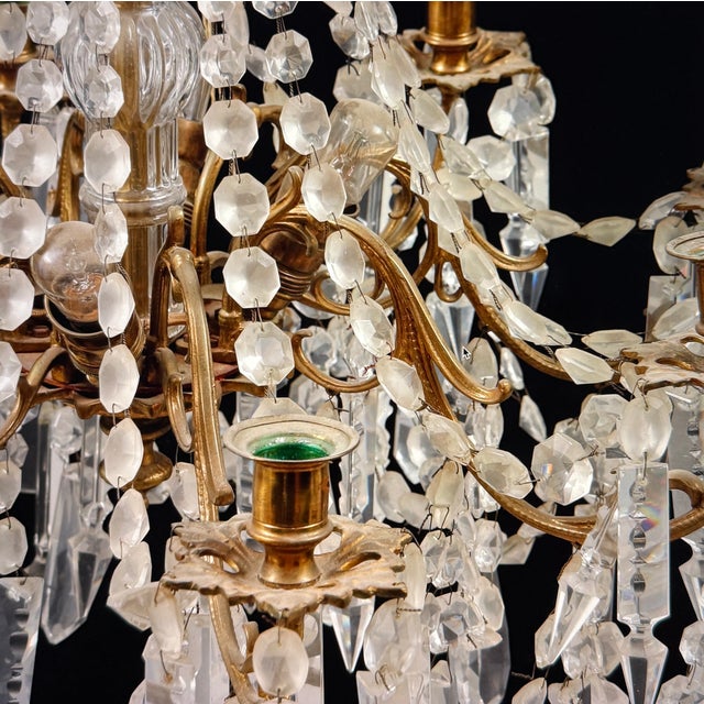 Gold Swedish Gustavian Chandelier, 1870 For Sale - Image 8 of 11