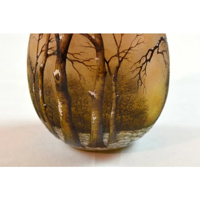 Vaso Winter Landscape by Jean Daum for Daum, 1890s For Sale - Image 5 of 7