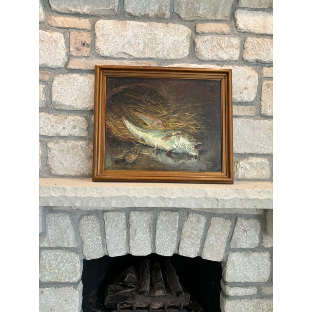 Antique Framed Still Life Oil Painting on Canvas-Alexandre Tielens Belgium For Sale In Saint Louis - Image 6 of 10