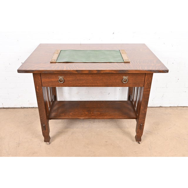 Tiffany Studios New York American Indian Bronze Doré Blotter Ends With Leather Desk Blotter For Sale - Image 10 of 12