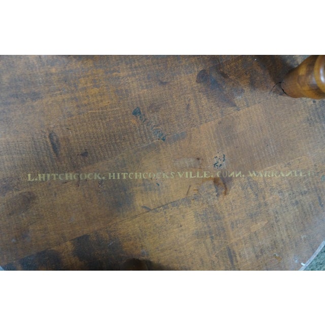 Vintage L Hitchcock Maple Cricket Piano Foot Stool Stenciled Fruit Tripod Base For Sale - Image 15 of 18