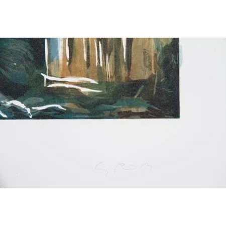 Artist: Bogdan Grom, Italian (1918 - ) Title: Stone Church Year: circa 1979 Medium: Lithograph, signed and numbered in...