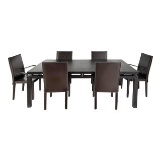 Roche Bobois Expandable Dining Room Table With Six Matching Chairs From a Set For Sale