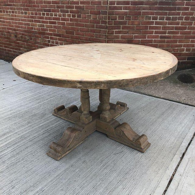 Distressed Pine Round Table Chairish