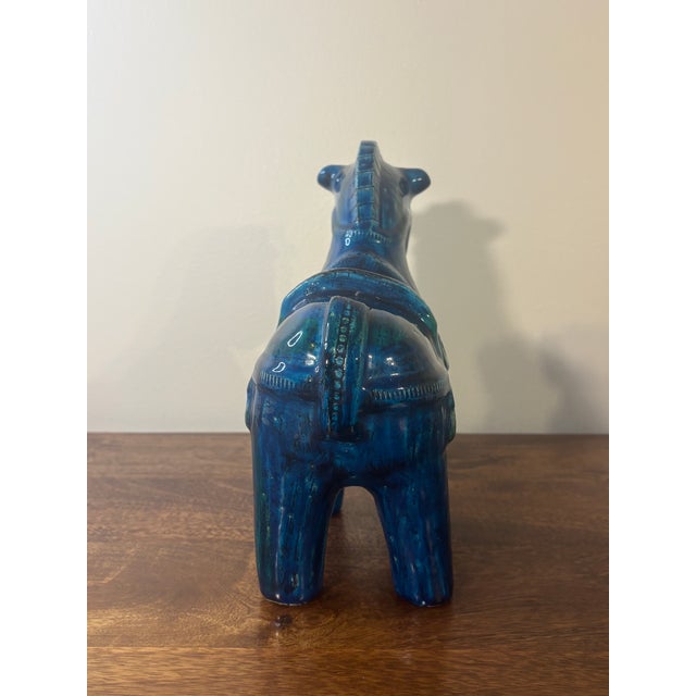 Blue Vintage Aldo Londi for Bitossi Horse, Rimini Blue Sculpture, Italy, 1960s For Sale - Image 8 of 11