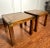 Camel Campaign Style Parquet Solid Wood & Brass Side Tables, a Pair For Sale - Image 8 of 10