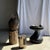 Stone Small Side Table in Black and White Petrified Wood, 1980s For Sale - Image 7 of 18