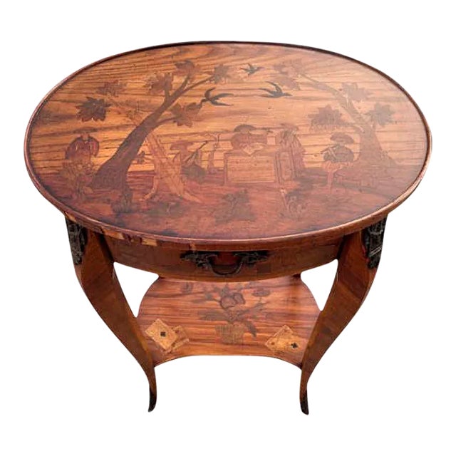 Antique Inlaid Kidney Shaped Table For Sale