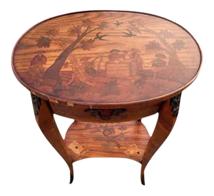 Antique Inlaid Kidney Shaped Table