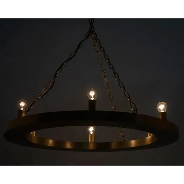 Noir NOIR Ciro Chandelier, Metal with Brass Finish For Sale - Image 4 of 5
