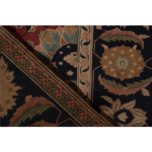 Hand-Knotted Antique Shahrestan Rug in Red and Beige-Brown Floral Pattern For Sale In New York - Image 6 of 6