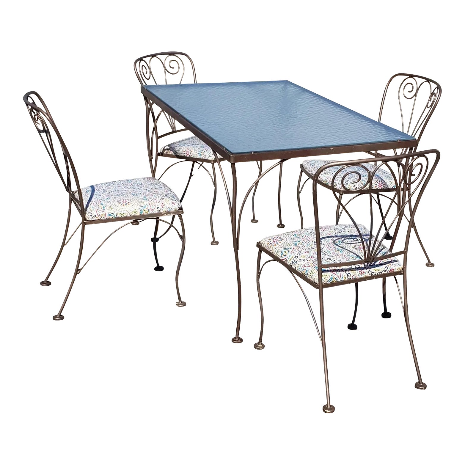 Outdoor Vintage Wrought Iron Garden Set Chairish