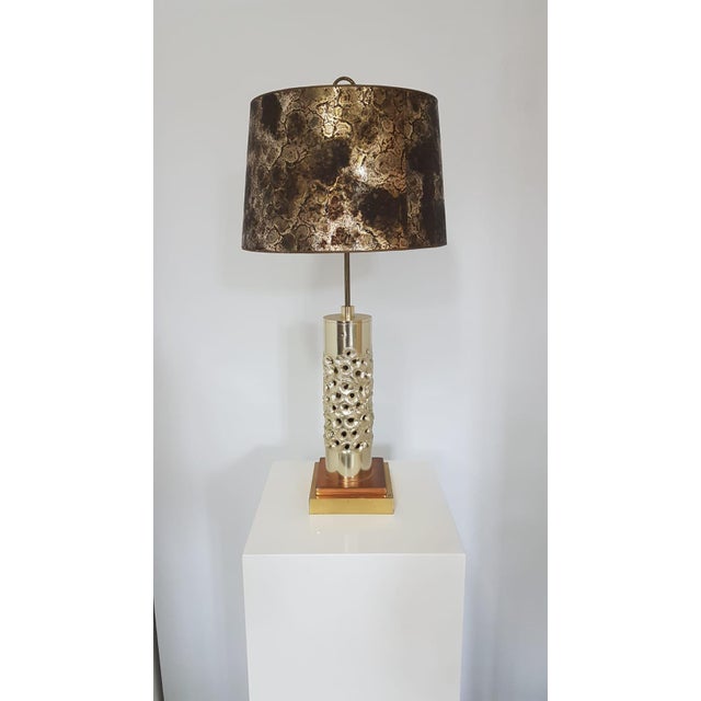 Vintage Brutalist Table Lamp in Silver-Plated Aluminum by Willy Luyckx for Aluclair, 1960s For Sale - Image 12 of 13