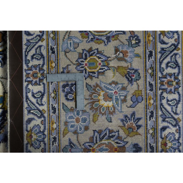 Hand-Knotted Kashan Cork Rug in Beige For Sale - Image 12 of 13