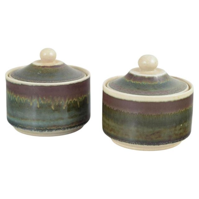 1970s Stoneware Lidded Jars by John Andersson for Höganäs, Set of 2, 1970s For Sale - Image 5 of 5