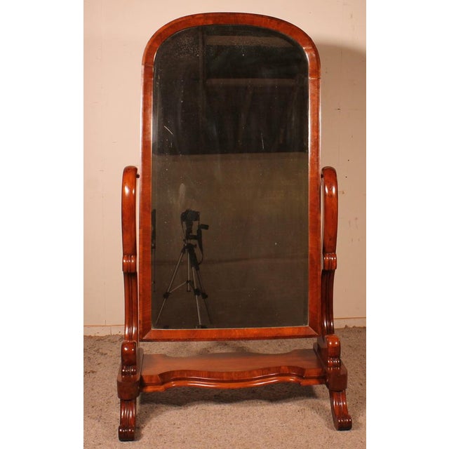 19th Century Mahogany Cheval Mirror For Sale - Image 11 of 11