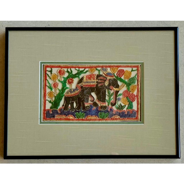 Circa 1990 Indian Rājasthānī-Style “Royal Elephant Procession” Folk Art – A Pair For Sale - Image 11 of 13