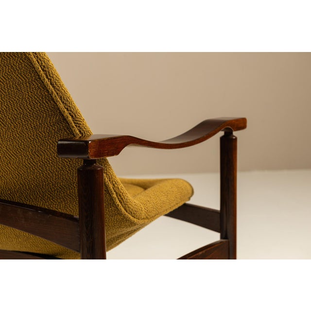 Tiki Armchairs in Ochre Fabric from Busnelli, Italy, 1960s, Set of 2 For Sale - Image 11 of 14