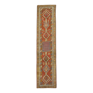 Antique Zabihi Collection Tribal Geometric Persian Runner