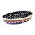1980s Vintage Arts & Crafts Americana Boho Chic Boleslawiec Pottery Oval Baker Serving Dish - 4th of July For Sale