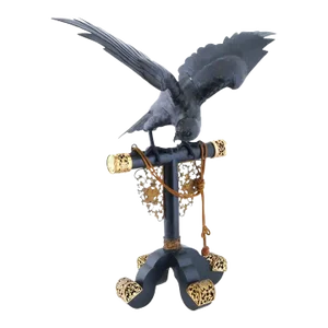 Early 19th Century A Large Japanese Meiji Bronze Eagle With Bronze Tokugawa Mon Base