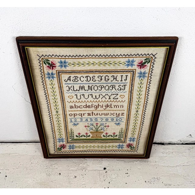 Vintage Sara Gutierrez for Columbia Minerva Needlepoint Artwork For Sale - Image 4 of 7