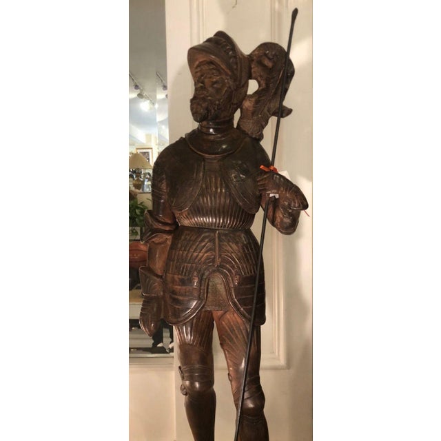 Huge Antique Terracotta Sculpture of a Conquistador Bois Guilbert