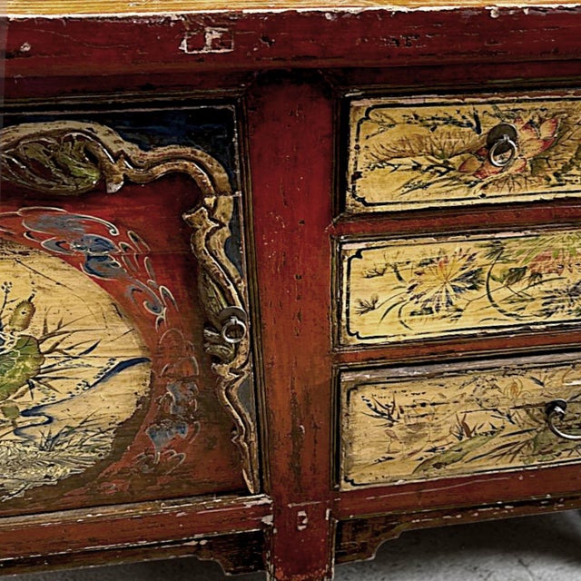 Polychromed Tibetan Cabinet Console Sideboard Circa 1850 For Sale In Palm Springs - Image 6 of 18