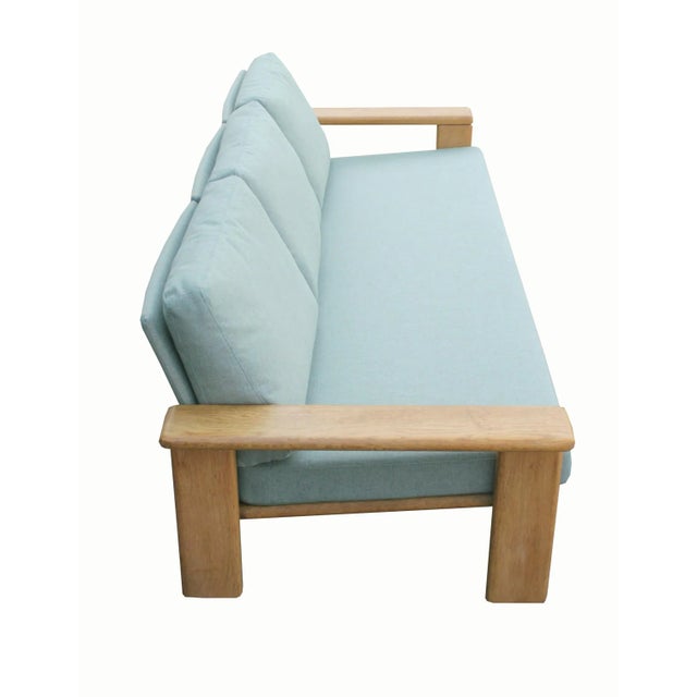 Wood Light Green Oak Sofa, 1970s For Sale - Image 7 of 16