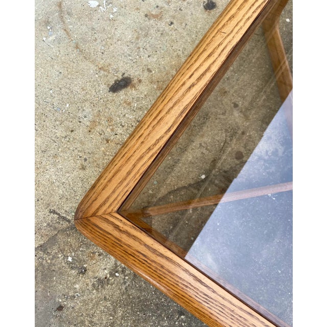 Lane Perception Square Coffee Table With Inset Smoked Glass For Sale - Image 10 of 13